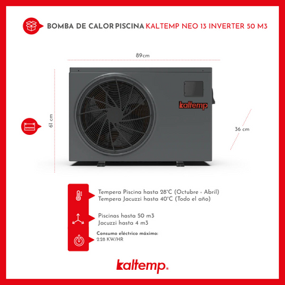 Kaltemp Pooltemp Neo 13 Full Inverter | 55 m3 + Instalación